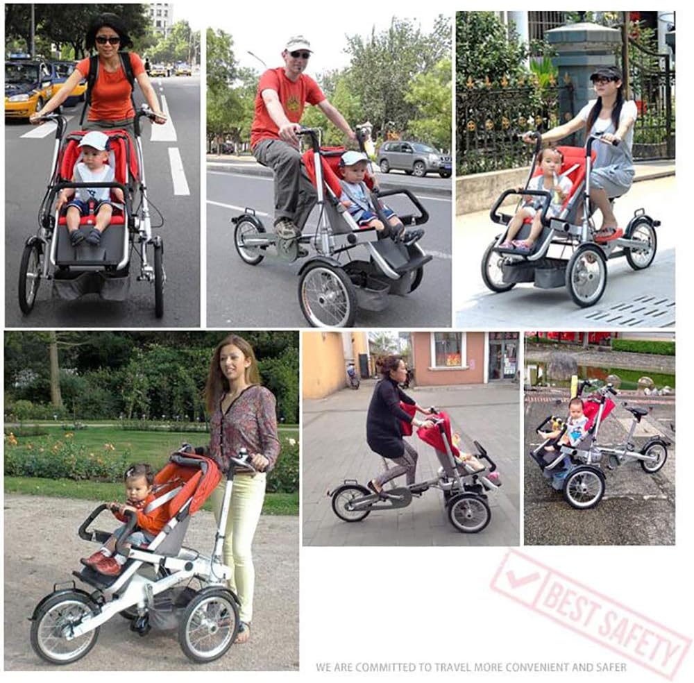 🚲 2-in-1 Convertible Bike & Stroller | Ride and Push Mode for Parent & Child