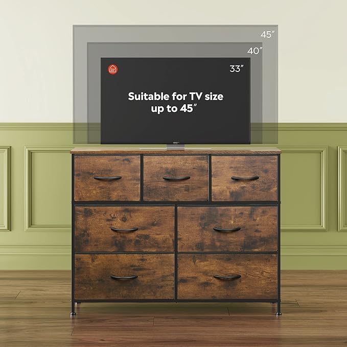 7-Drawer Dresser & TV Stand | Storage Organizer for Bedroom & Living Room 🛋️✨