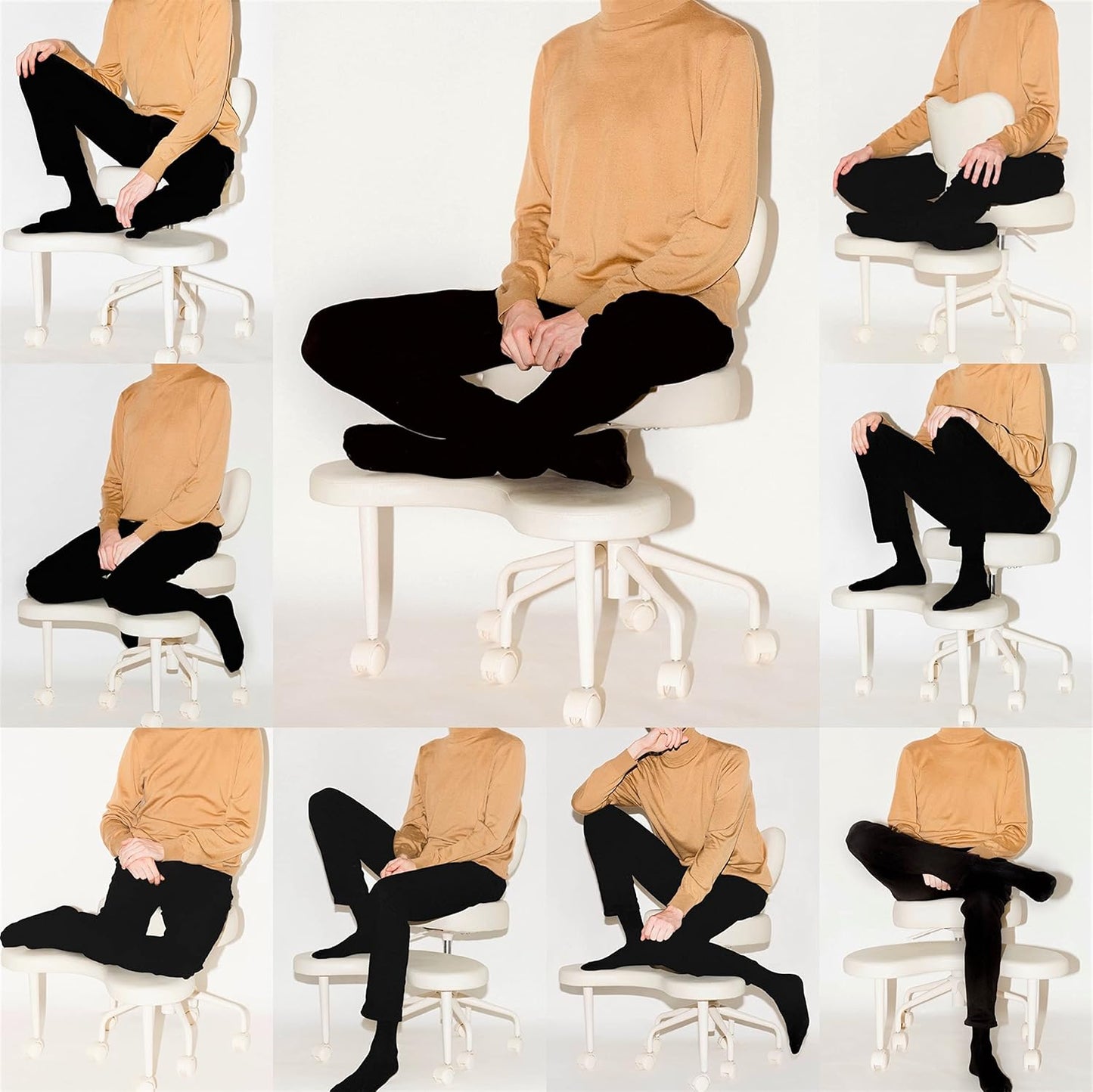✨ Adjustable Cross-Legged Chair with Footrest 🧘♀️ | Ergonomic Seating for Home Office