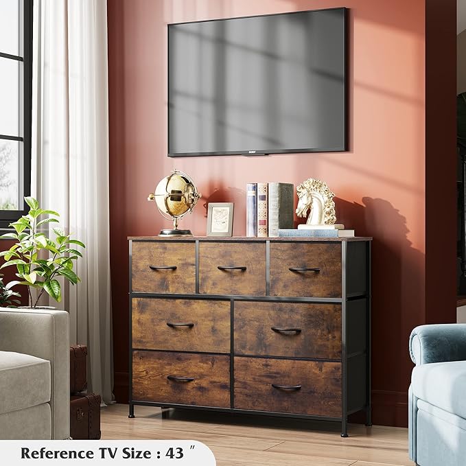 7-Drawer Dresser & TV Stand | Storage Organizer for Bedroom & Living Room 🛋️✨