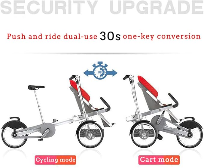 🚲 2-in-1 Convertible Bike & Stroller | Ride and Push Mode for Parent & Child