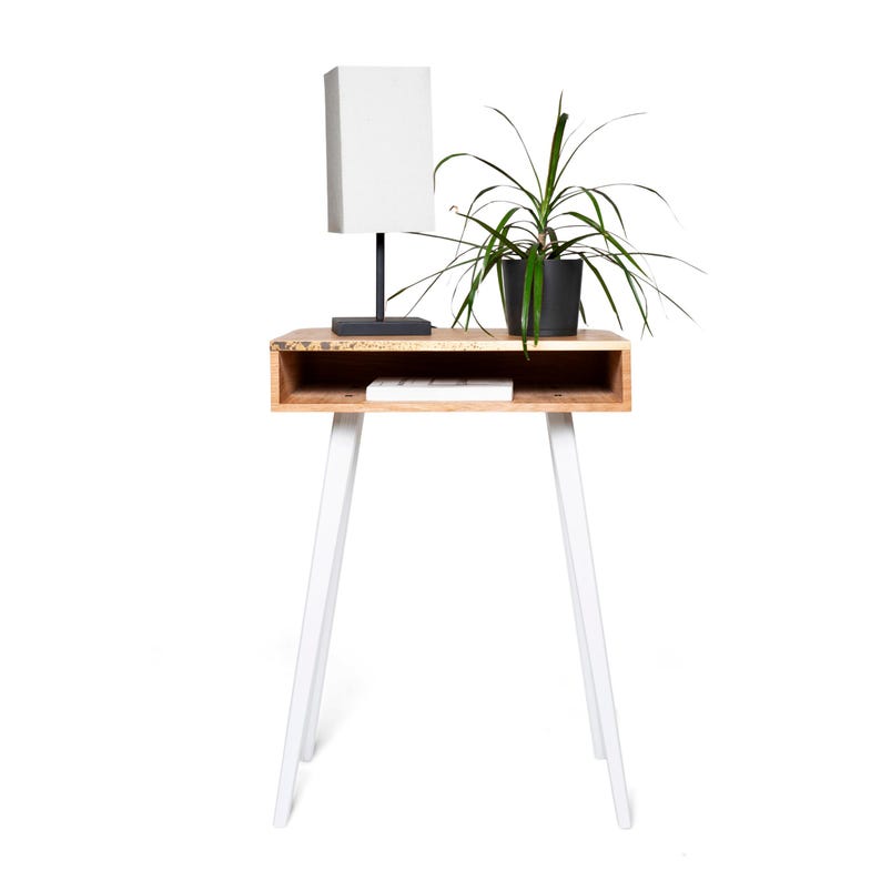 Free Standing Tall Night stand Box, Modern Wood Bedside Nightstand,  Living Room Side Table with Storage, Golden Brass Detail