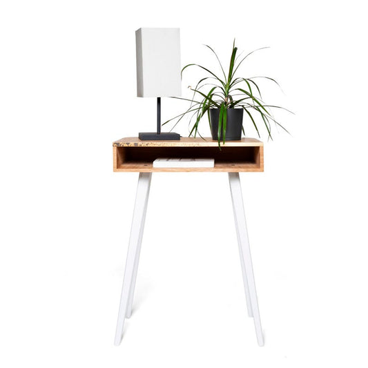 Free Standing Tall Night stand Box, Modern Wood Bedside Nightstand,  Living Room Side Table with Storage, Golden Brass Detail